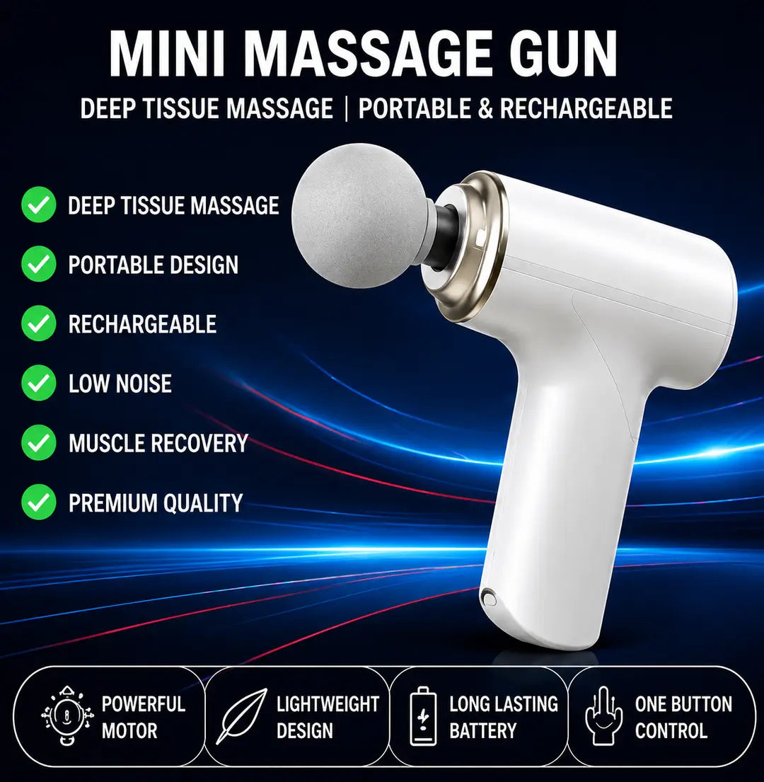 Mini Massage Gun 4 interchangeable heads