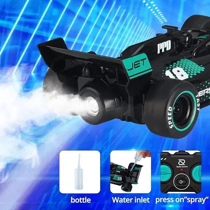 F1 Remote Control Spray Racing Car for Boys 4-12 Years – 1:18 Scale