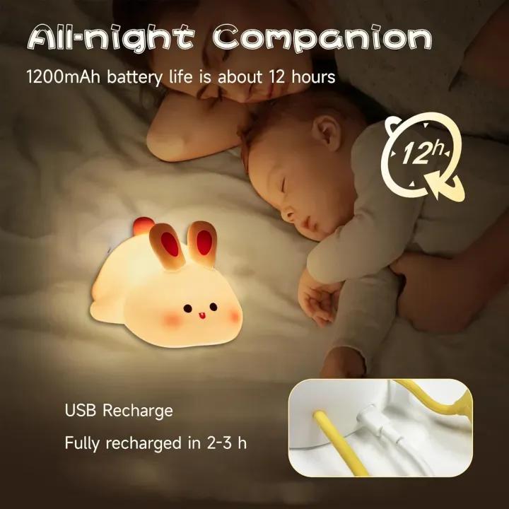Big Face Rabbit Night Light or Cute Bunny LED Lamp