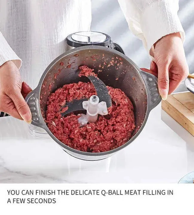 3L Stainless Steel Electric Chopper - 4 Blades, 3 Speeds
