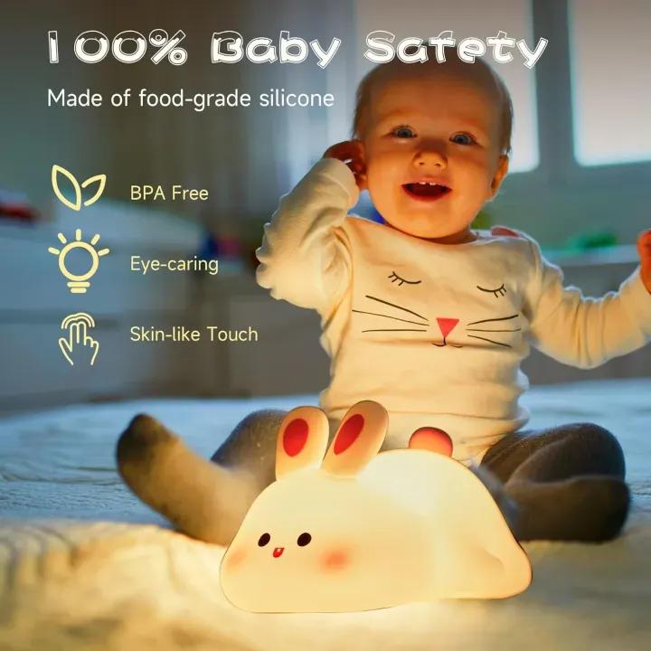 Big Face Rabbit Night Light or Cute Bunny LED Lamp