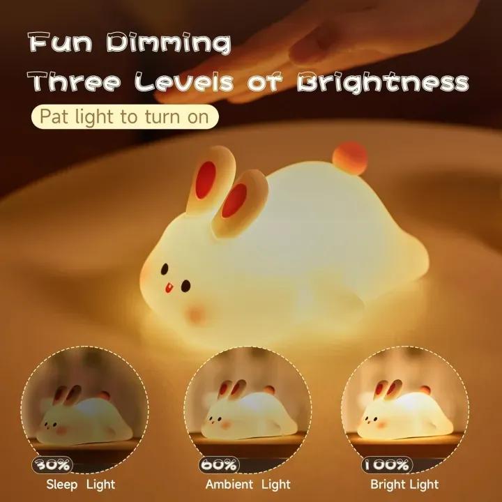 Big Face Rabbit Night Light or Cute Bunny LED Lamp